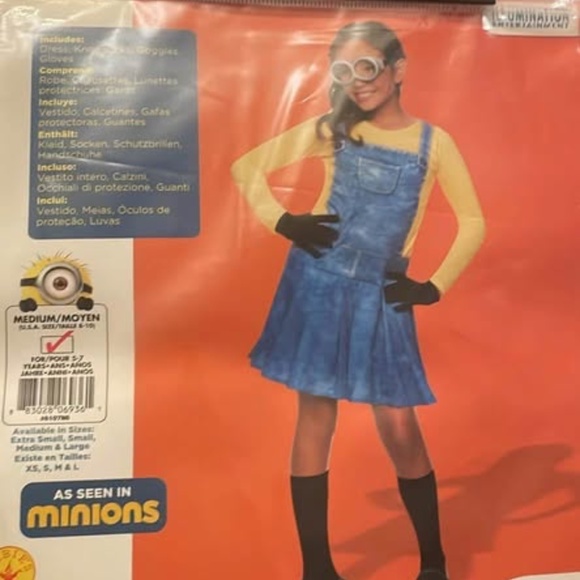 BRAND NEW girl youth minion minions halloween costume size XS 3yr & M 5-7yr - Picture 4 of 5